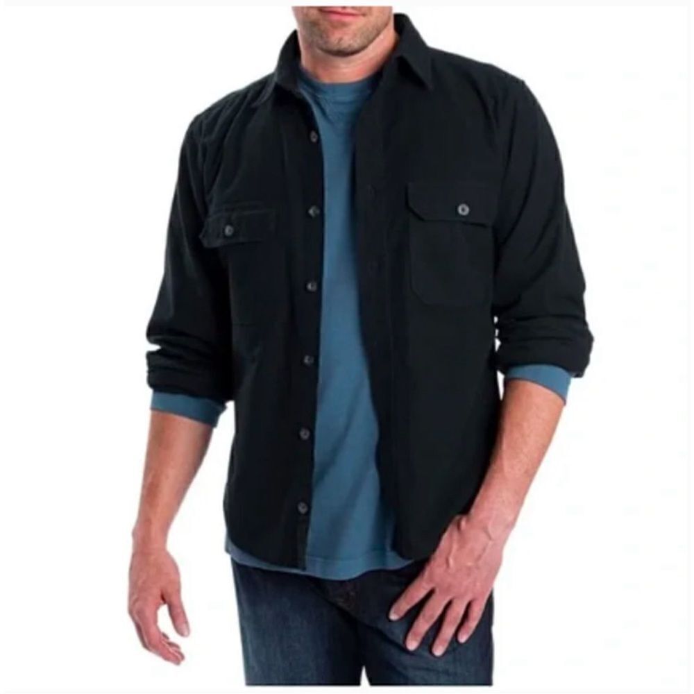 Woolrich Vintage Navy Blue Button Down Shirt Shacket Size Large